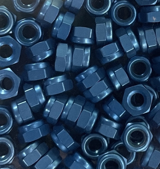 4-40 Mini locknuts x 10 Kinwald Blue