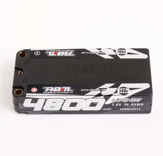 ABM20012 - ABM Lipo Racing Battery 4800 7.6V 140C - 5mm - Shorty - BRCA|EFRA Approved
